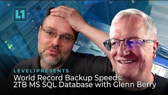 Embedded thumbnail for World Record Backup Speeds: 2TB MS SQL Database with Glenn Berry