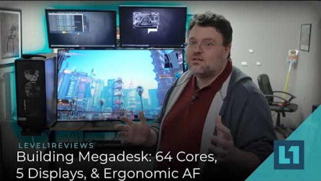 Embedded thumbnail for Building Megadesk: 64 Cores, 5 Displays, &amp;amp; Ergonomic AF