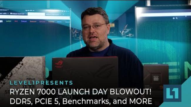 Embedded thumbnail for RYZEN 7000 LAUNCH DAY BLOWOUT! DDR5, PCIe 5, Benchmarks, and MORE!
