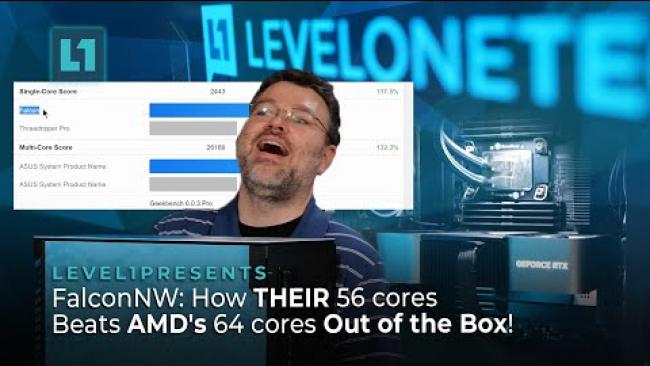 Embedded thumbnail for FalconNW: How THIER 56 cores Beats AMD&amp;#039;s 64 cores Out of the Box!